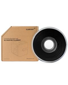 Kartonverpackung und Spule mit schwarzem Filament